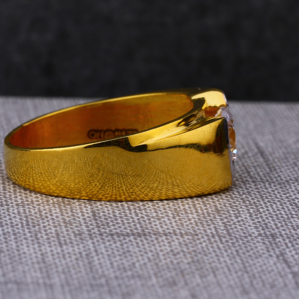 916 Gold men's single stone ring msr71 - Image 3