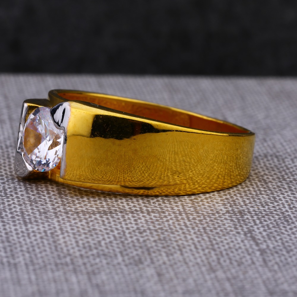 916 Gold men's single stone ring msr71 - Image 2