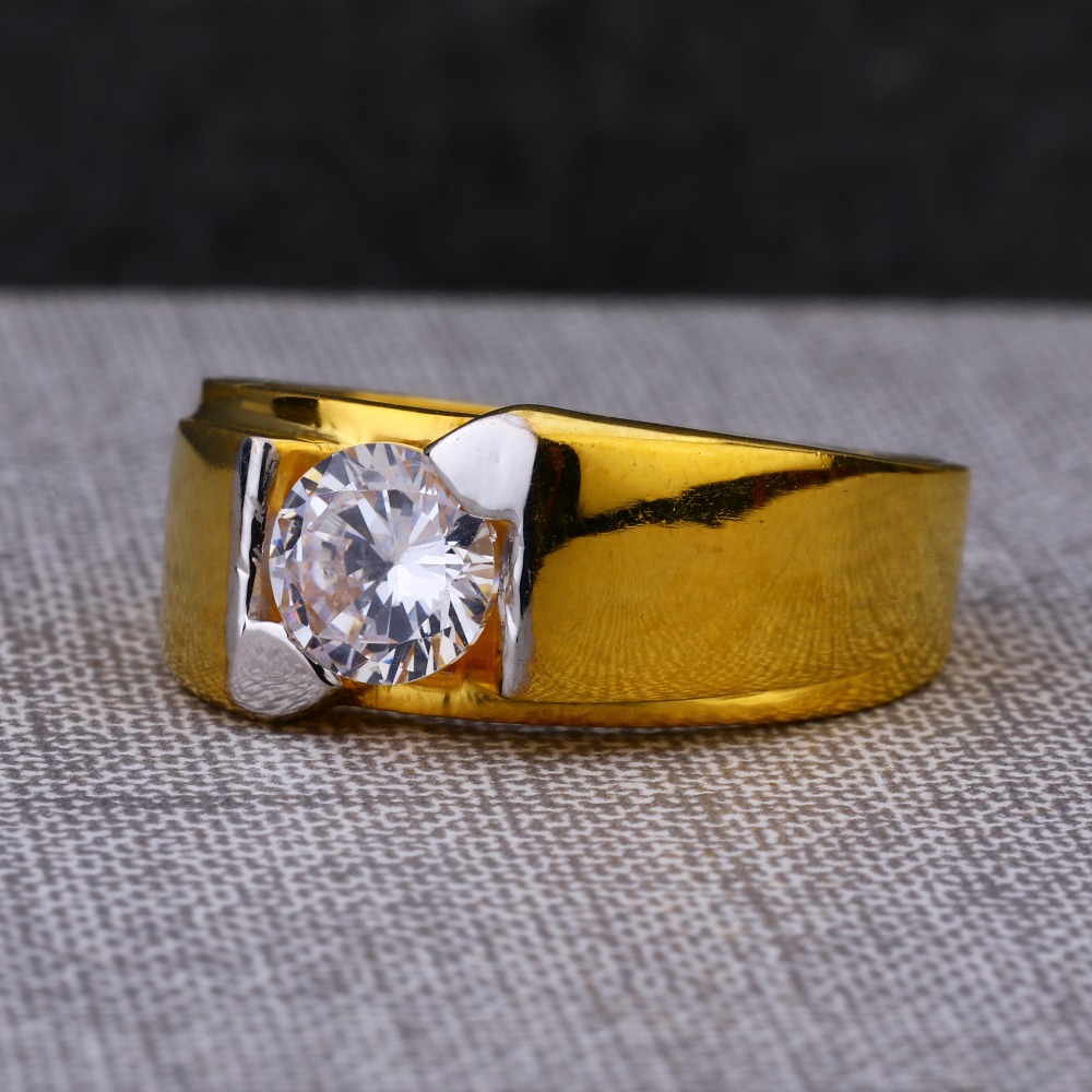 916 Gold men's single stone ring msr71