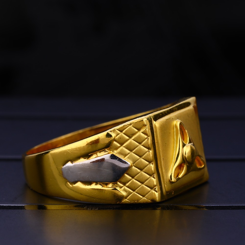 22KT Gold Gentlemen's Fancy Hallmark Plain Ring MPR159 - Image 3