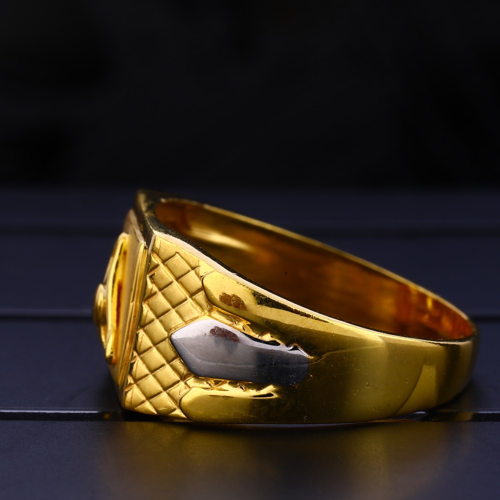 22KT Gold Gentlemen's Fancy Hallmark Plain Ring MPR159 - Image 2