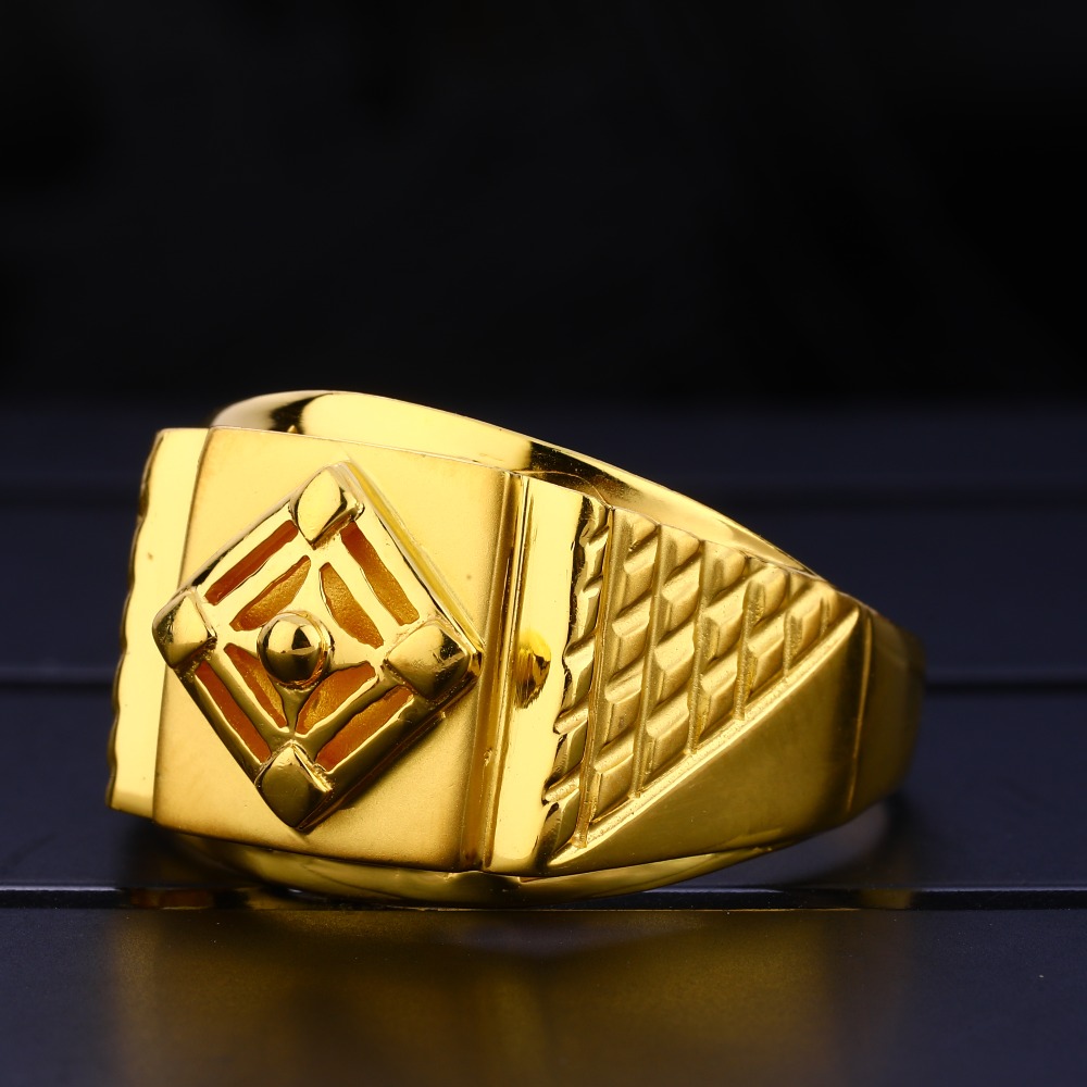 22KT Gold Gentlemen's  Delicate Hallmark Plain Ring MPR157