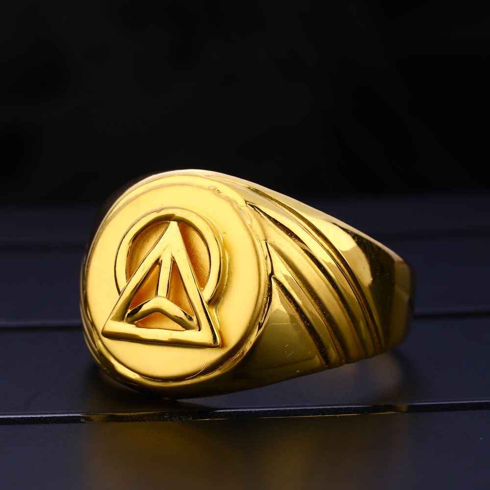 22KT Gold Gentlemen's  Designer Hallmark Plain Ring MPR156