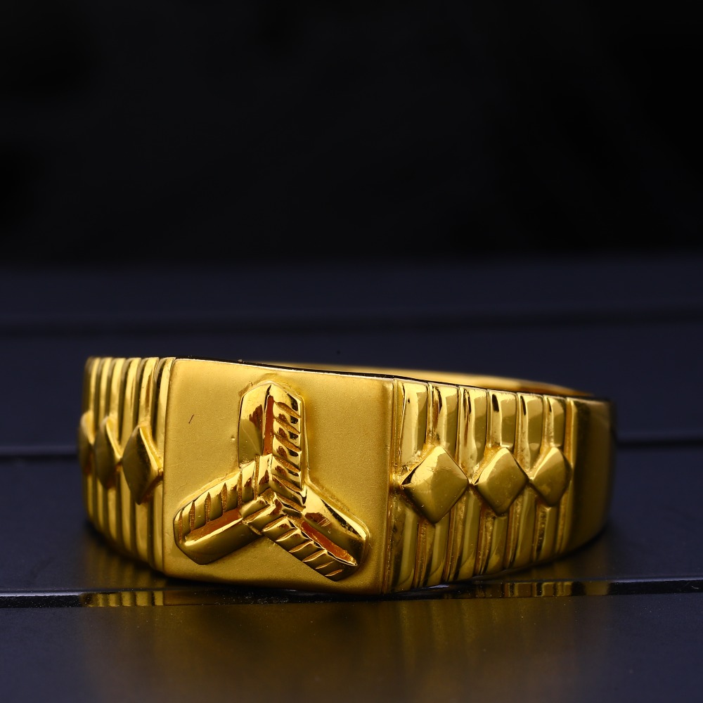 22KT Gold Men's Fancy Plain Ring MPR151