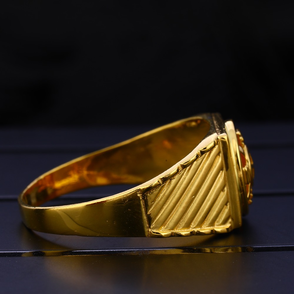 22KT Gold Men's Exclusive Plain Ring MPR150 - Image 3