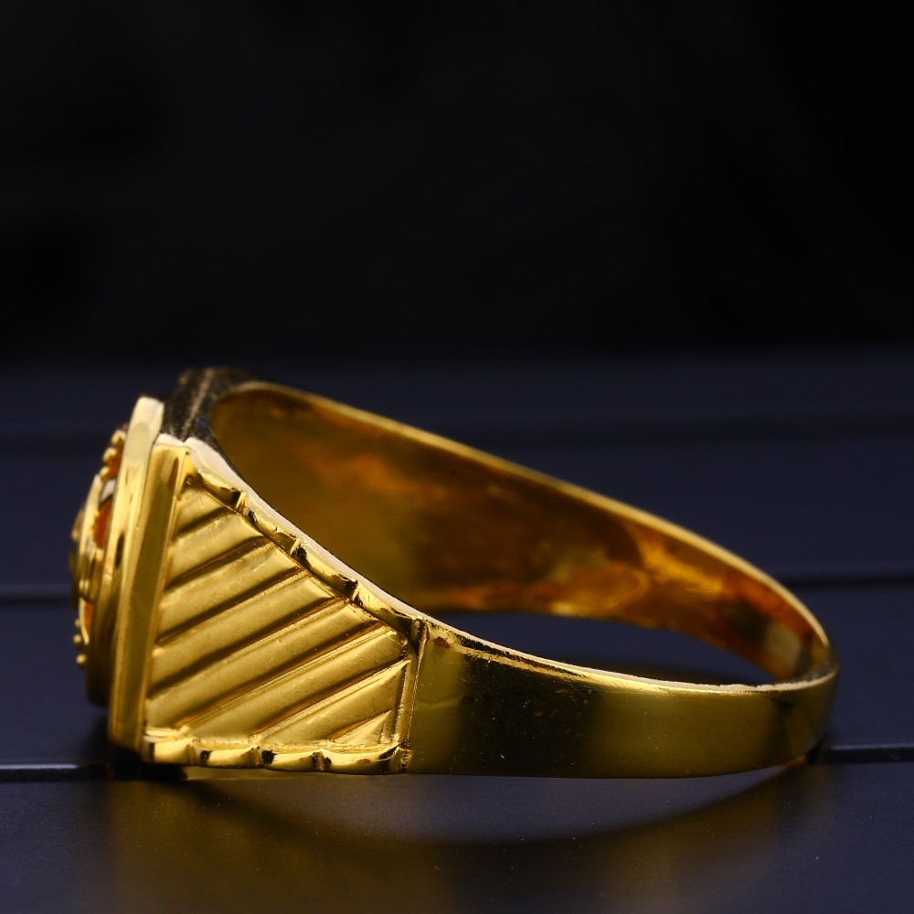22KT Gold Men's Exclusive Plain Ring MPR150 - Image 2