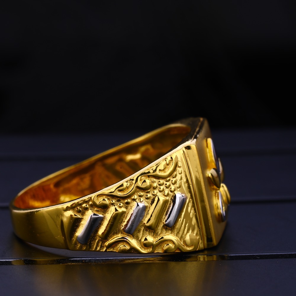 22KT Gold Men's Designer Plain Ring MPR148 - Image 3