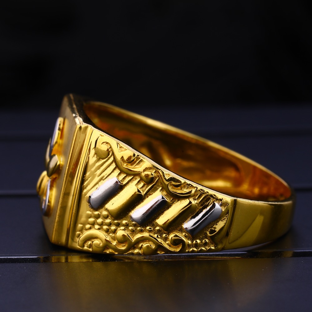 22KT Gold Men's Designer Plain Ring MPR148 - Image 2