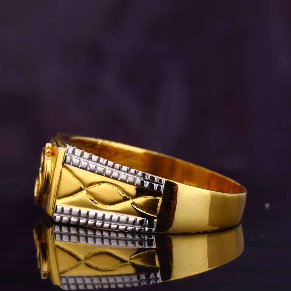 916 Gold Delicate Men's Ring MGR171 - Image 2