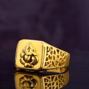 916 Gold Lord Ganesh Design Men's Ring MGR166