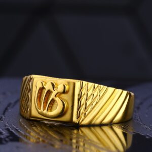 916 Gold Men's Gorgeous Plain Ring MR712