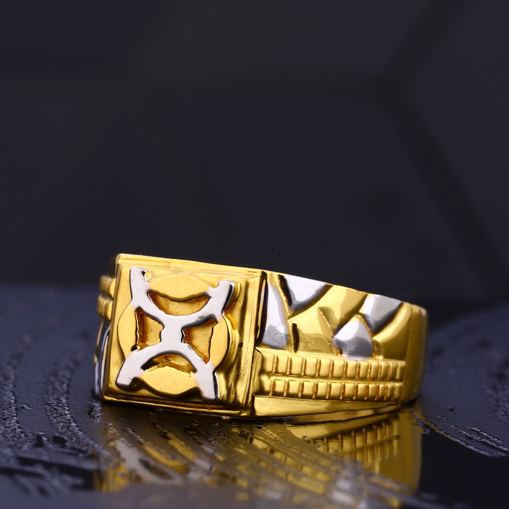 916 Gold Men's Fancy Plain Ring MR768