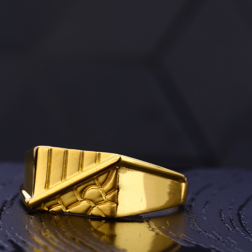 916 Gold Men's Delicate Plain Ring MR766