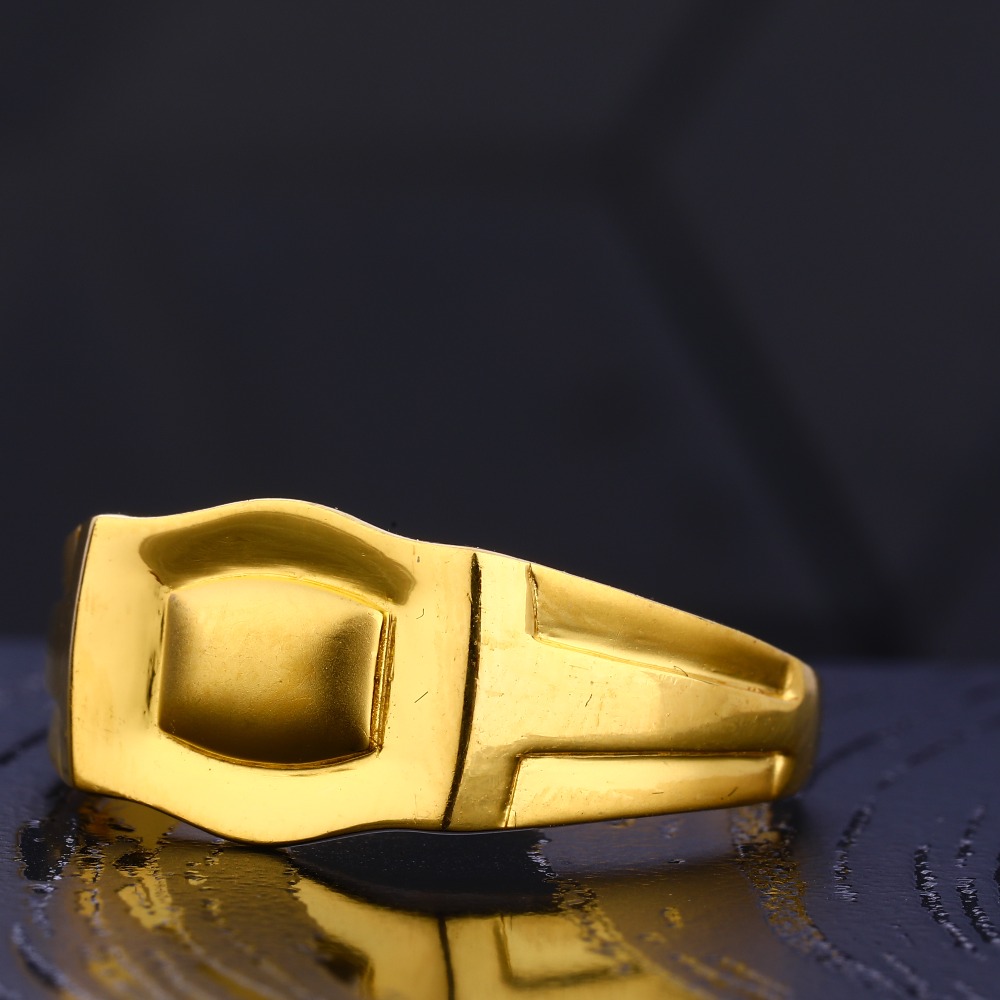 916 Gold Men's Designer  Plain Ring MR765