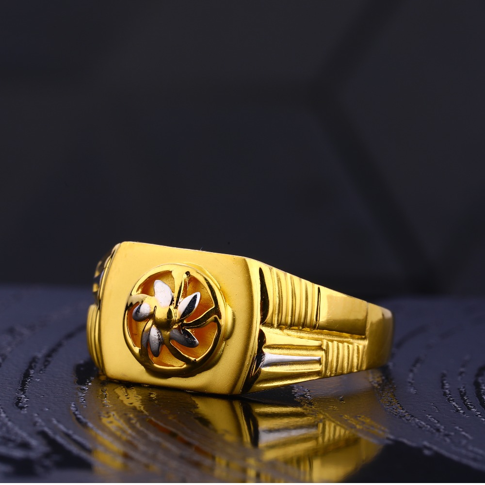916 Gold Men's Plain Ring MR763
