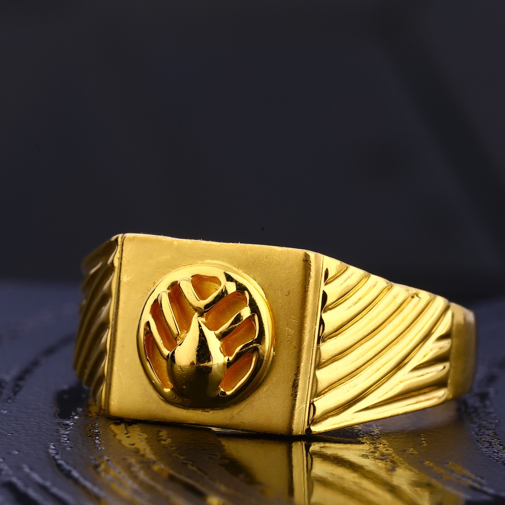 22CT Gold Gentlemen's Exclusive  Hallmark Plain Ring MR759