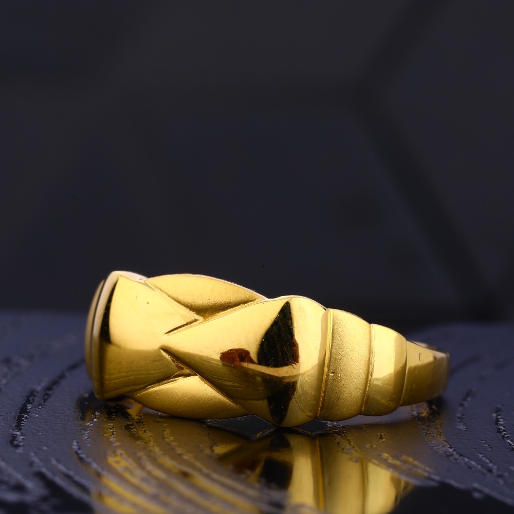 22CT Gold Gentlemen's Classic Hallmark Plain Ring MR757