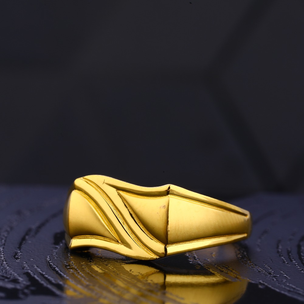 22KT Gold Plain Stylish Men's Ring  MR740