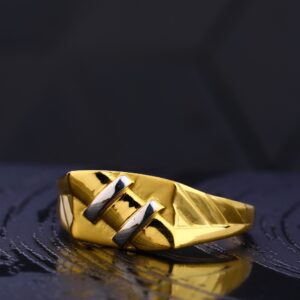 22KT Gold Plain Delicate Men's Ring  MR735