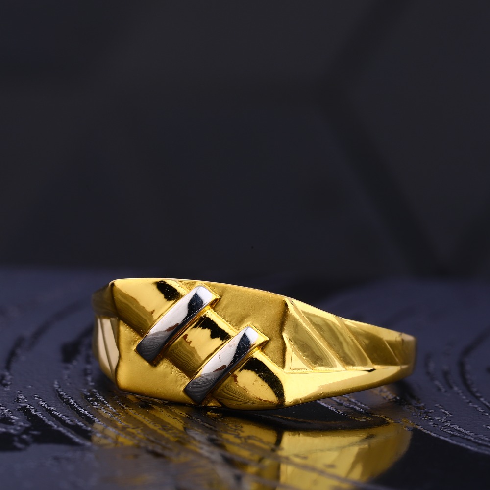 22KT Gold Plain Delicate Men's Ring  MR735