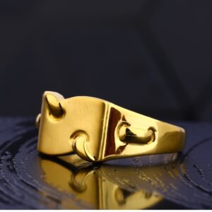 22KT Gold Plain Men's Ring  MR732