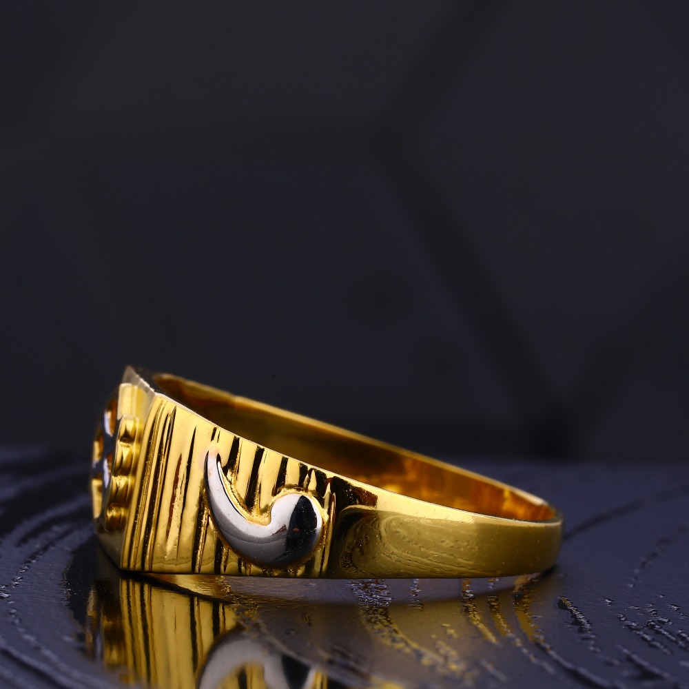 916 Gold Hallmark Stylish Gentlemen's Plain Ring MR731 - Image 2