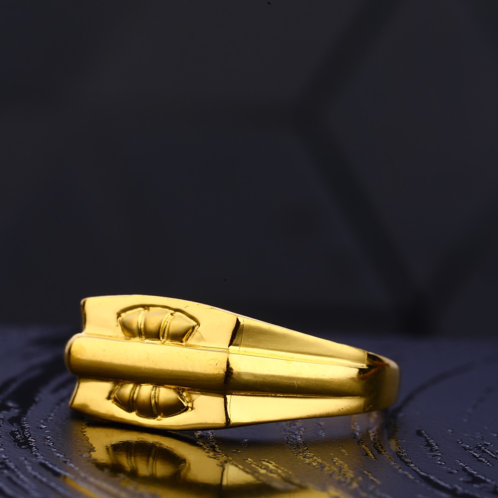 916 Gold Hallmark Fancy Gentlemen's Plain Ring MR729