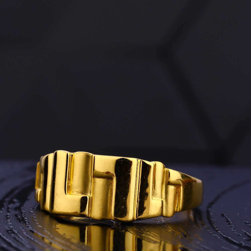 916 Gold Hallmark Designer Gentlemen's Plain Ring MR726
