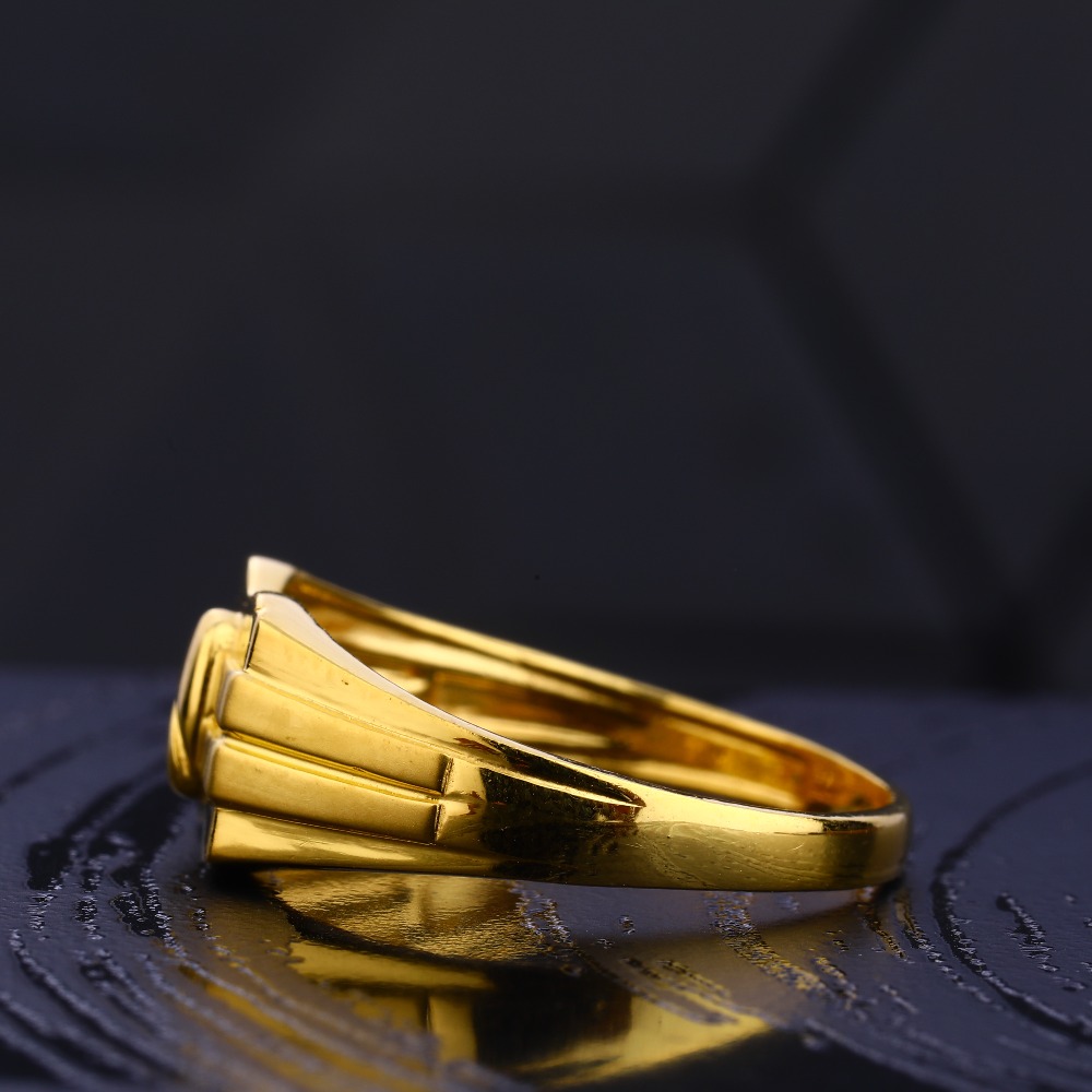 916 Gold Gorgeous Men's Plain Ring MR722 - Image 2