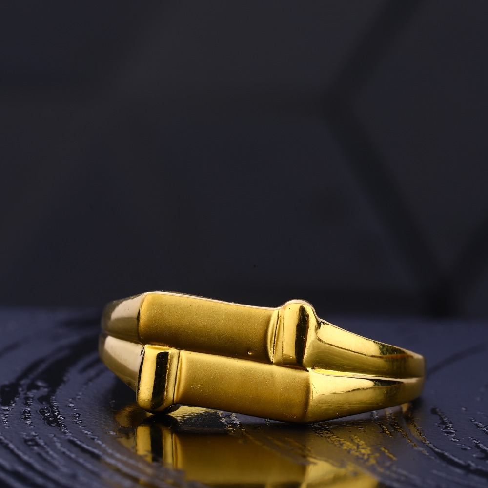 916 Gold Delicate Men's Plain Ring MR719