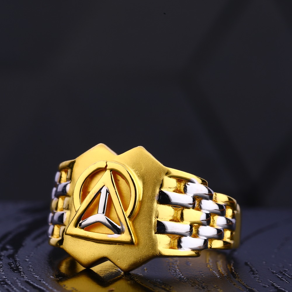 916 Gold Classic Men's Plain Ring MR717