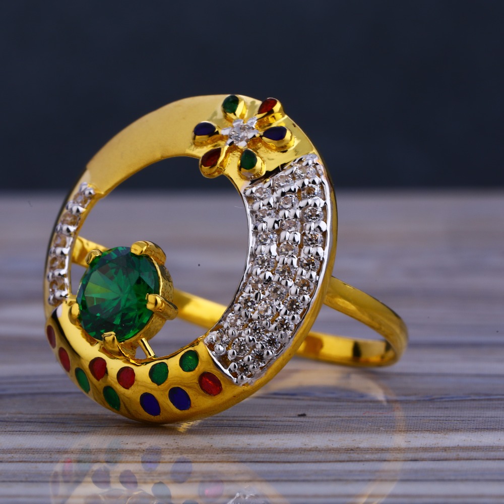 916 Color Stone Fancy Ladies Long Ring LLR218