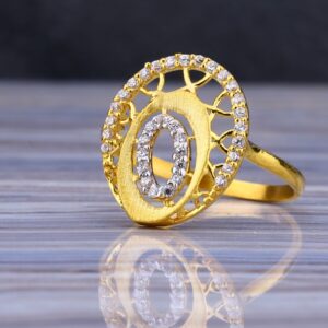 22CT Gold Cz Hallmark Gorgeous Ladies Long Ring LLR189