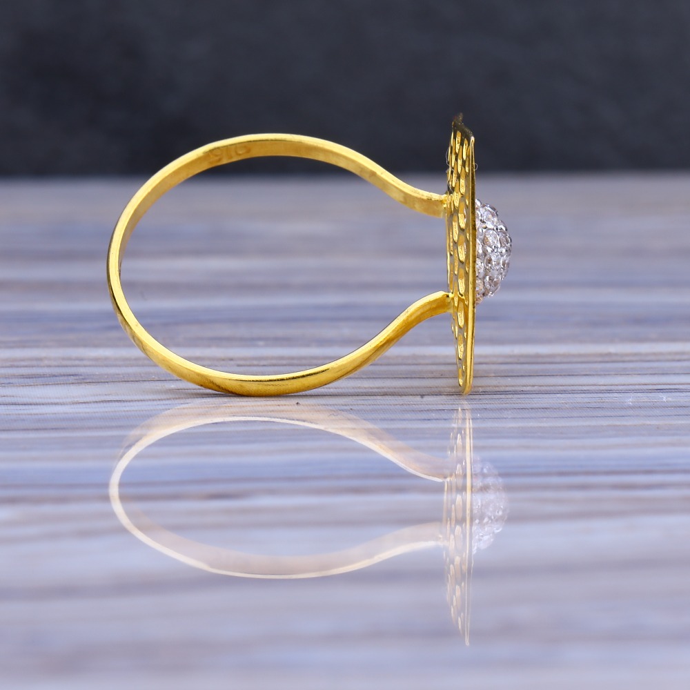 22CT Gold Cz Hallmark Exclusive Ladies Long Ring LLR187 - Image 3