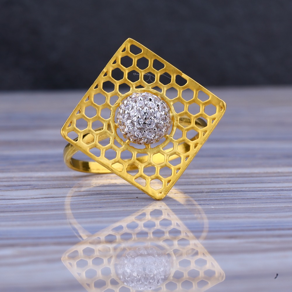 22CT Gold Cz Hallmark Exclusive Ladies Long Ring LLR187 - Image 2