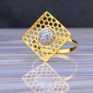 22CT Gold Cz Hallmark Exclusive Ladies Long Ring LLR187