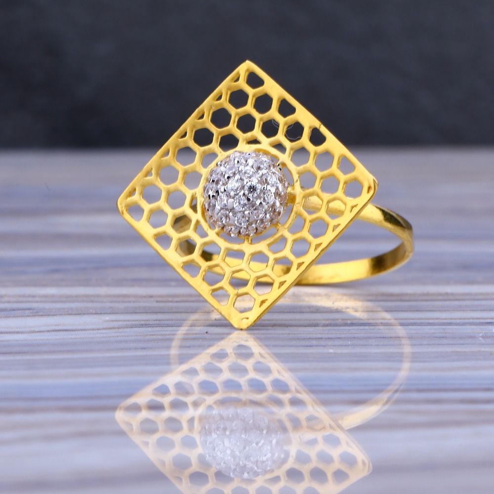 22CT Gold Cz Hallmark Exclusive Ladies Long Ring LLR187
