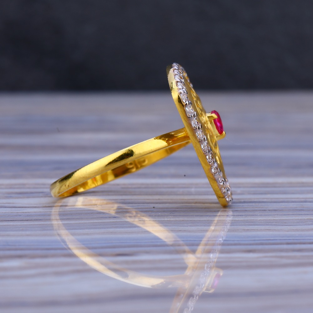 22CT Gold Cz Hallmark Delicate Ladies Long Ring LLR186 - Image 3