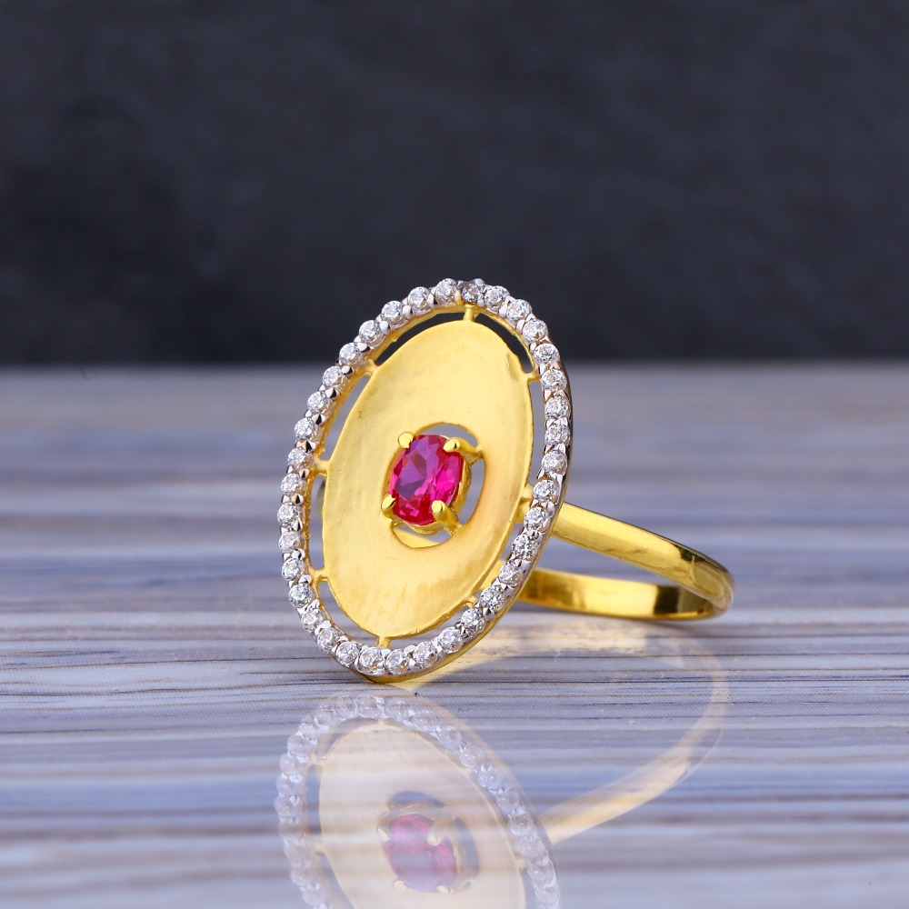 22CT Gold Cz Hallmark Designer Ladies Long Ring LLR185