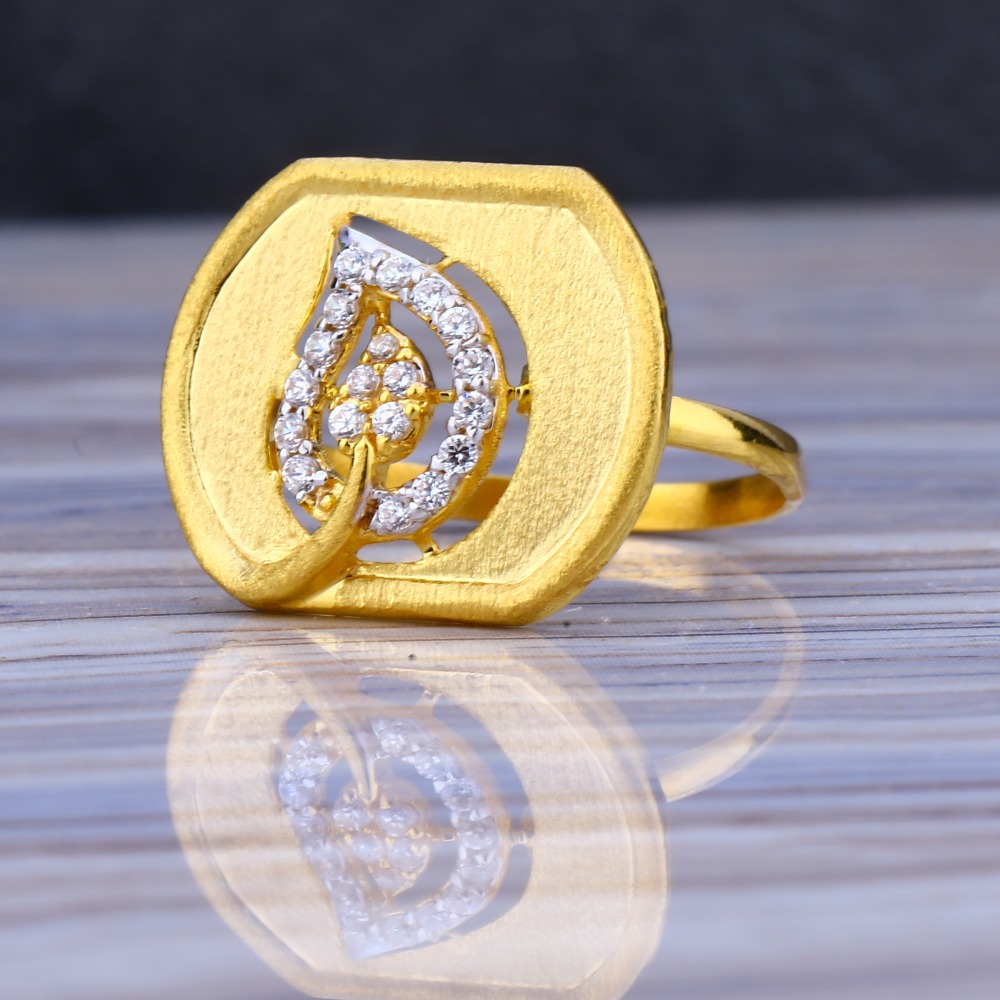 22CT Gold Cz Hallmark Classic Ladies Long Ring LLR184