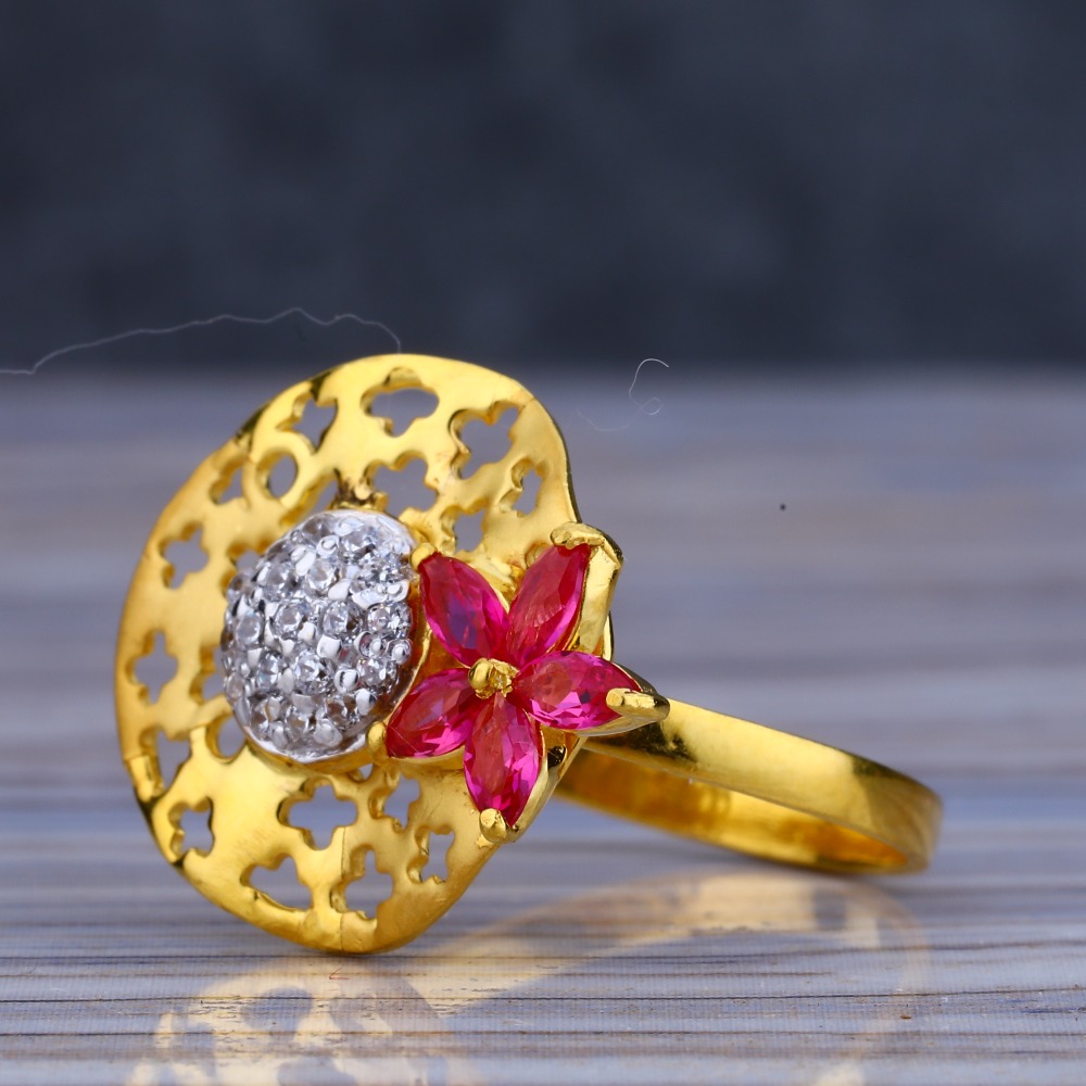 22KT Gold Cz  Stylish Hallmark Ladies Long Ring LLR208