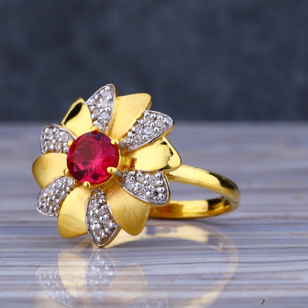 22KT Gold Cz Exclusive Hallmark Ladies Long Ring LLR204