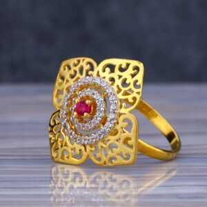 22KT Gold Gemstone Exclusive Ladies Long Ring LLR192