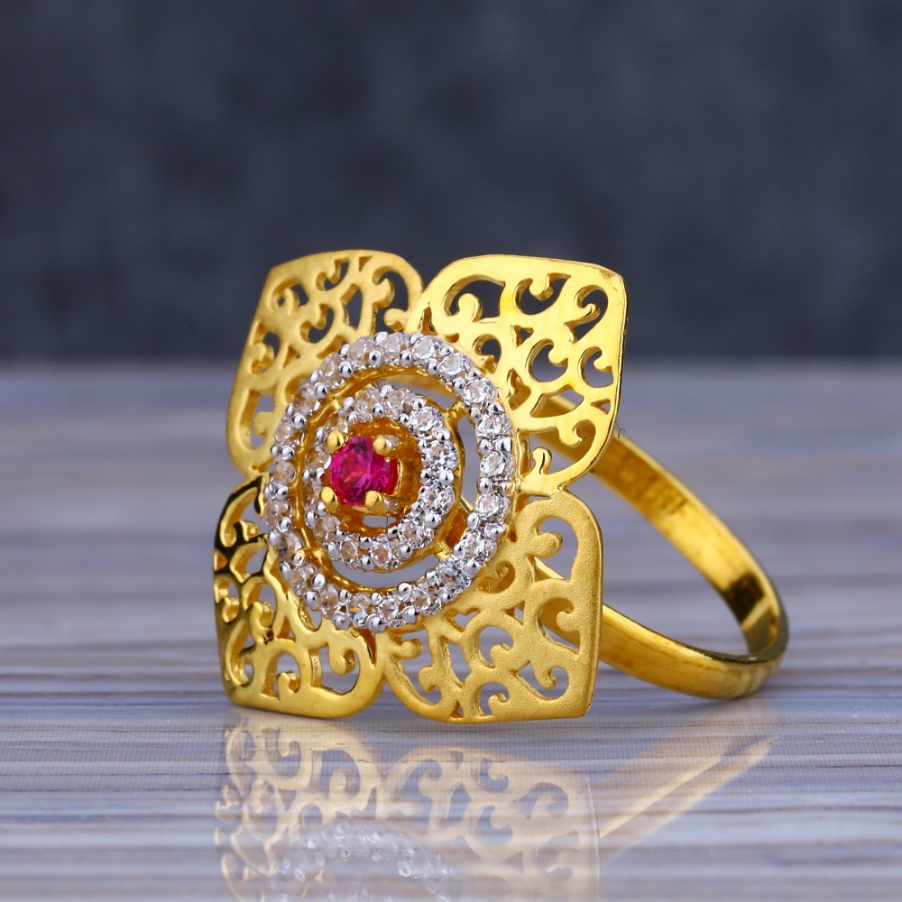 22KT Gold Gemstone Exclusive Ladies Long Ring LLR192