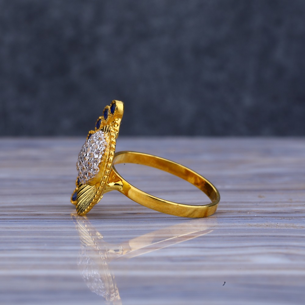 22KT Gold Gemstone Delicate Ladies Long Ring LLR191 - Image 3