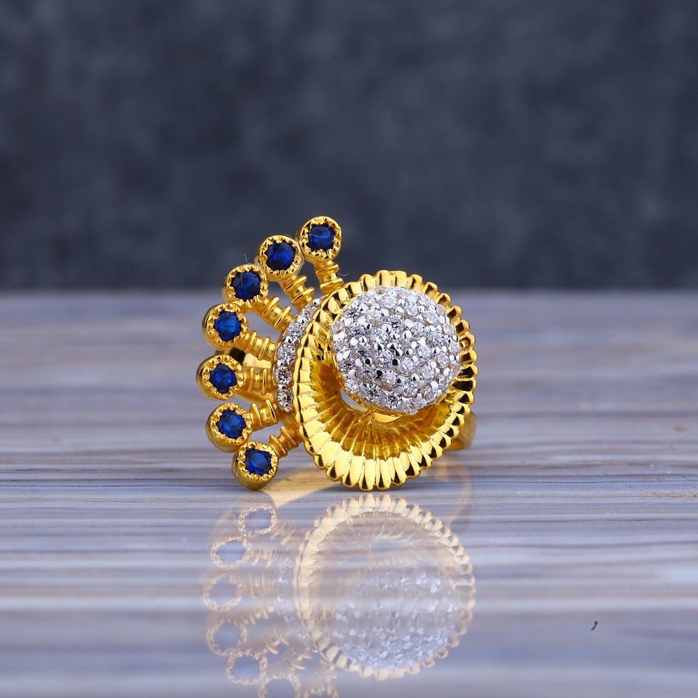 22KT Gold Gemstone Delicate Ladies Long Ring LLR191 - Image 2