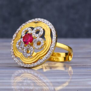 22KT Gold Gemstone Designer Ladies Long Ring LLR190