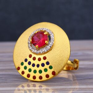 22KT Gold Gemstone Ladies Long Ring LLR252