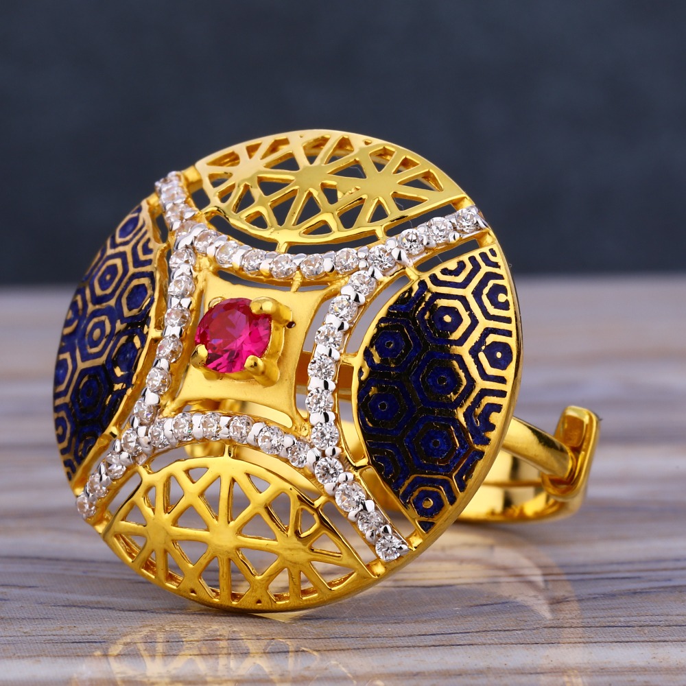 22KT Gold Hallmark Delicate Women's  Long Ring LLR248