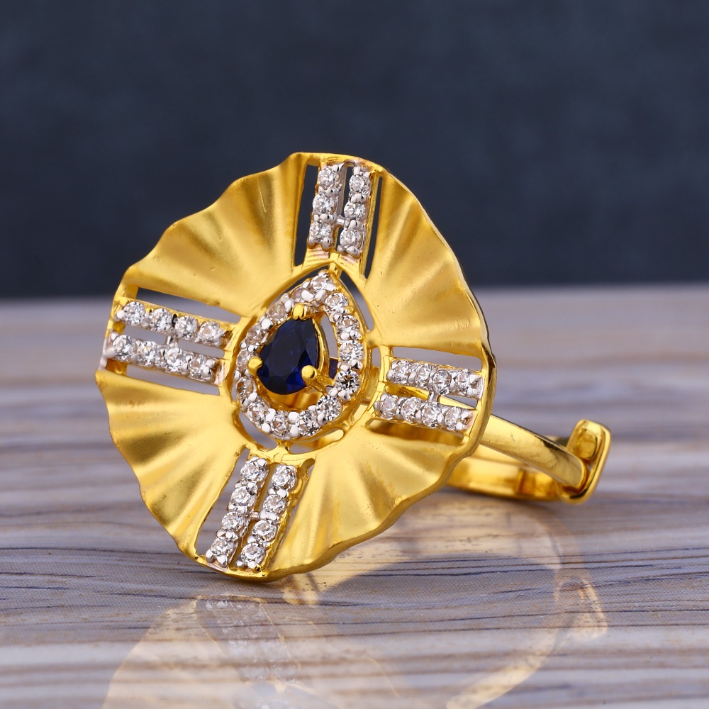 22KT Gold Hallmark Designer Women's  Long Ring LLR246